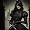 DALL·E 2025-03-05 23.23.06 - A dark fantasy illustration of a noblewoman fighter-rogue in a h...webp